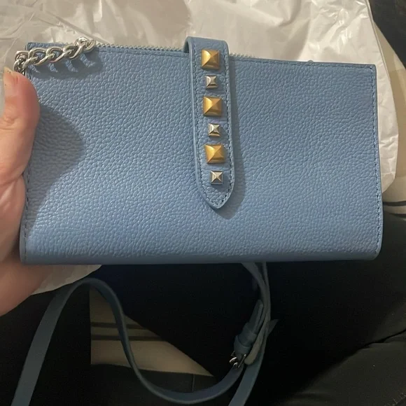 NWOT Rebecca Minkoff Multi Studded Wallet With Chain Strap - Blue - Picture 6 of 9
